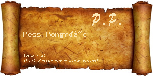 Pess Pongrác névjegykártya